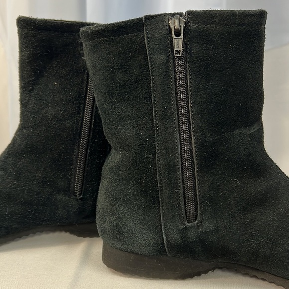 Deerskin black suede cold weather boots with zipper access size 8N - Picture 3 of 8